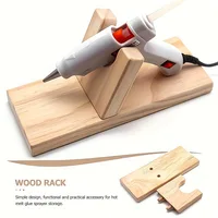 Solid Wood Hot Melt Gun Bracket Accessories Material Glue Gun Solid Wood Fixing Frame Tool Bracket Portable Bracket Sturdy Base 2