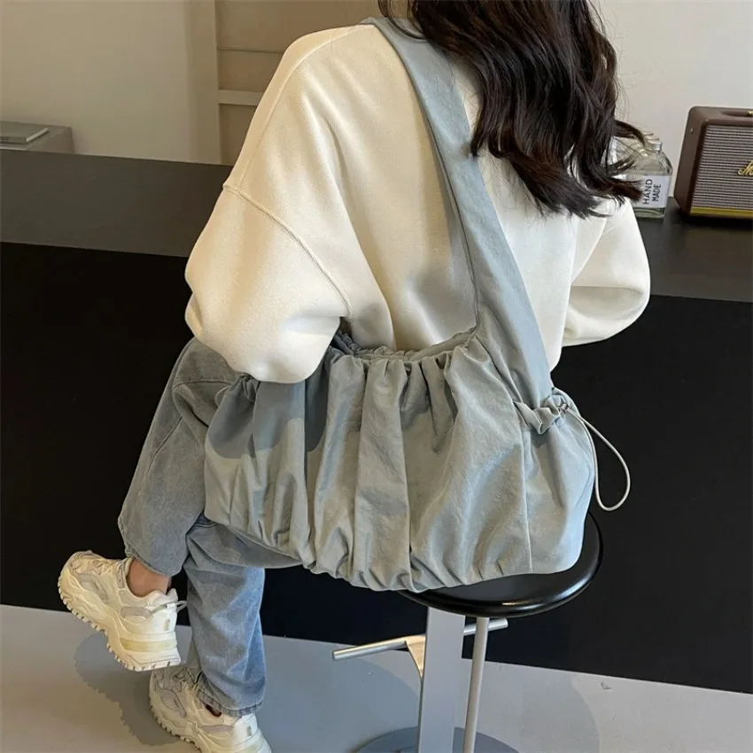 Hot Selling Fashion Nylon Pleated Women's Crossbody Bag 2024 New Casual Trend Versatile Large Capacity Tote Women's Shoulder Bag