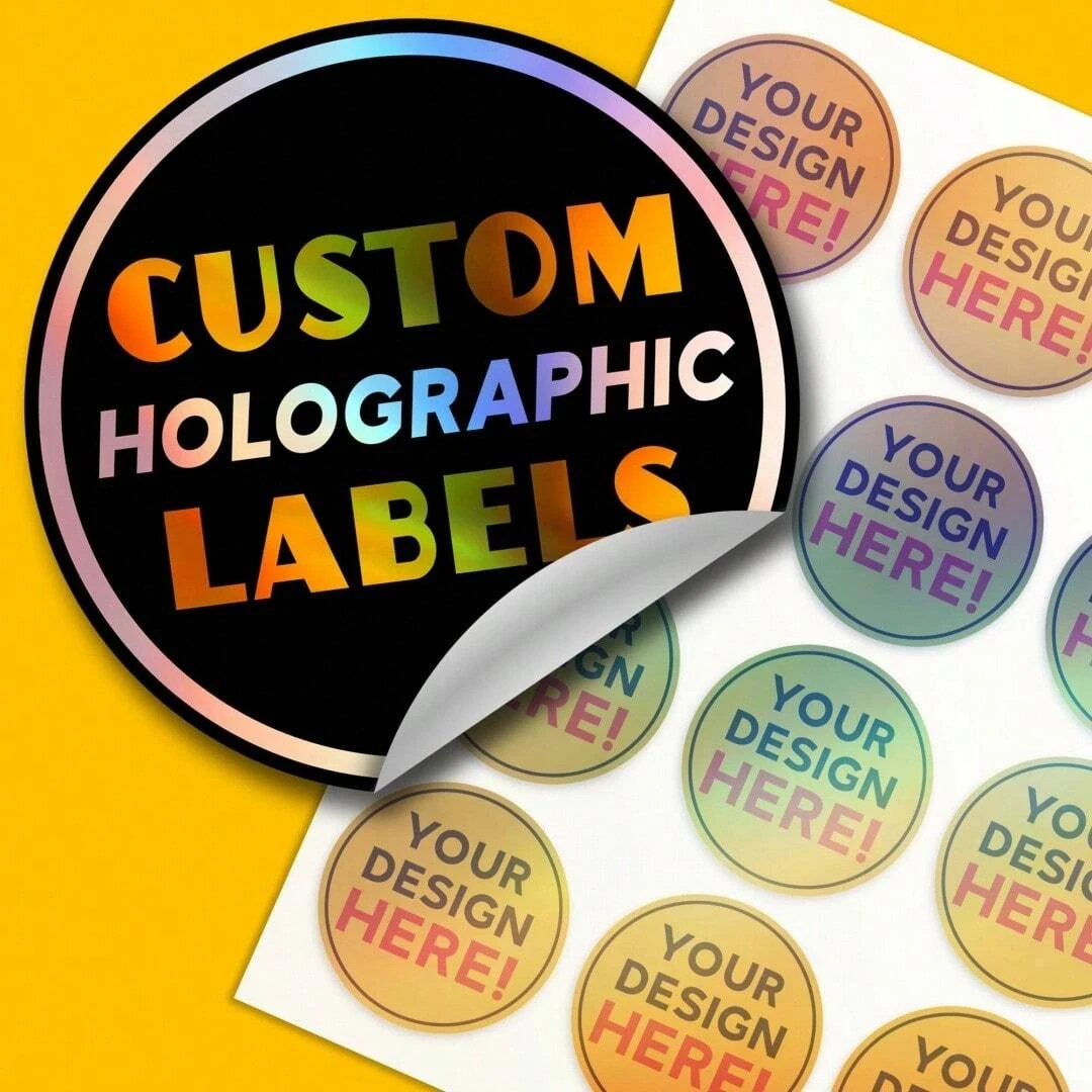 Custom Design Own Stickers Labels Personalized Holographic For Business ...