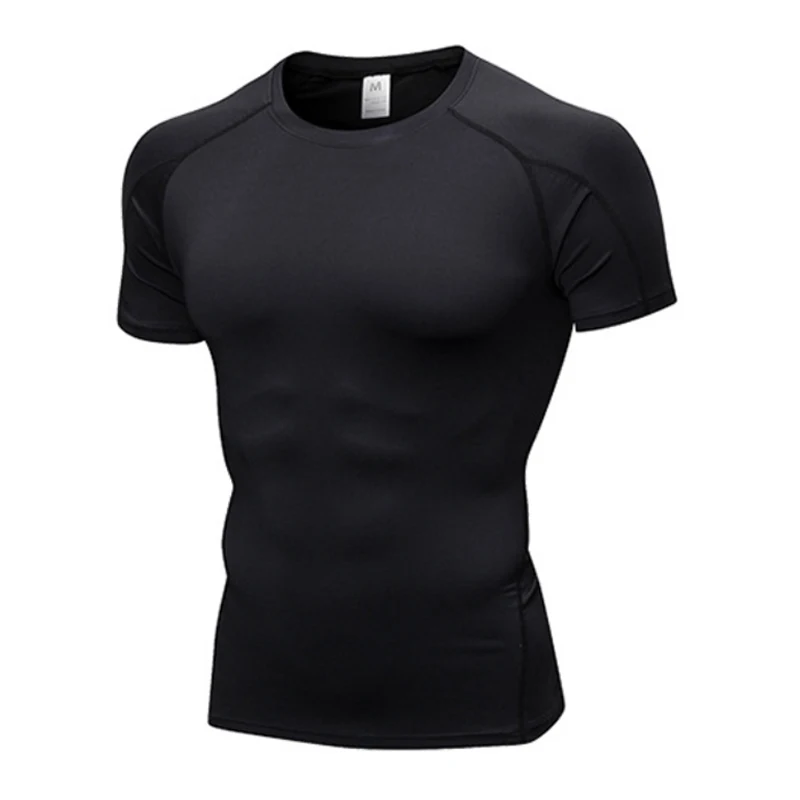 T-shirt sportive da uomo di alta qualità T-shirt termiche a maniche corte mimetiche Camicie a compressione cool Top sportivi T-shirt da palestra da corsa - immagine 3