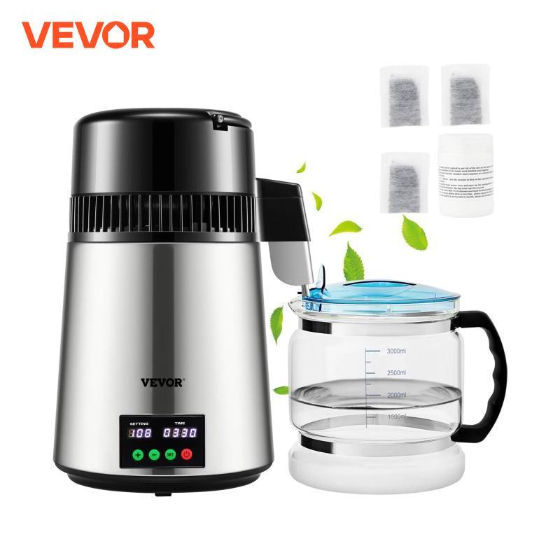 VEVOR 4L Water Distiller Purifier Filter 1 L/H Distilling Speed Dispenser Drinking Bottle Softener Touch Screen Home Appliance