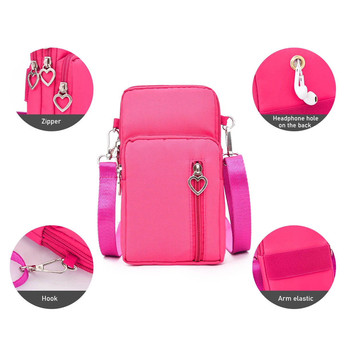 Universal Mobile Phone Bag For Samsung/iPhone/Huawei/HTC/LG Case Wallet Outdoor Sport Arm Purse Shoulder Bag Women Phone Pouch