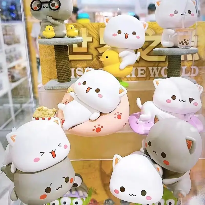 

Kawaii Mitao Cat 2 сезон счастливая кошка дешевая Милая кошка строительные игрушки фигурка сюрприза мультяшная кукла модель домашние подарки на день рождения
