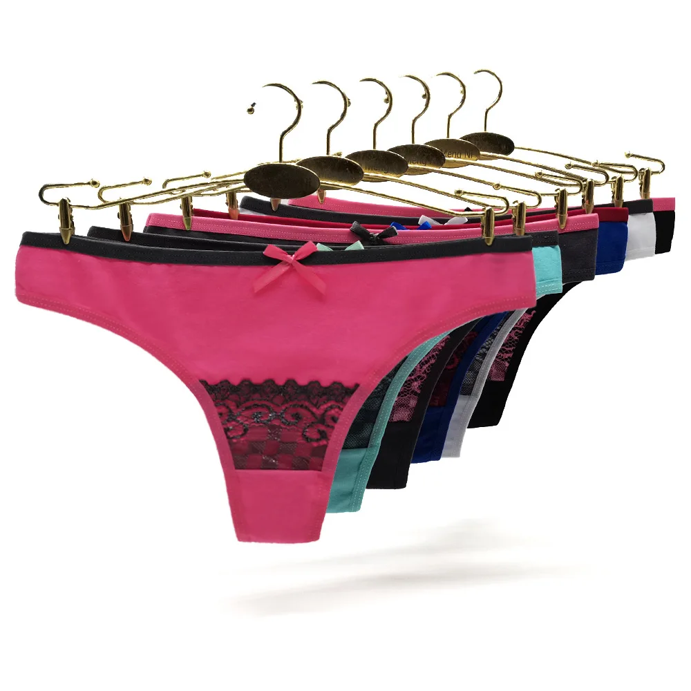 

Hot Selling 1pc/Lot Girl Lady T Panties Fashion Lace Cotton Women's G-String Underwear Briefs Sexy Thong 87463