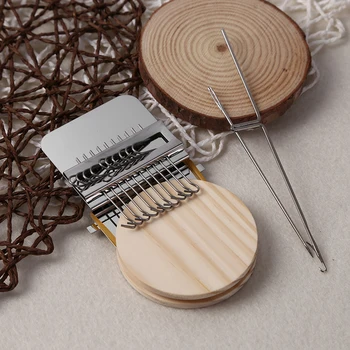 Wooden Small Loom Mender Handmade Household Clothes Mending Weaving Knit Tools for Kids Adults Beginners Gadgets 1