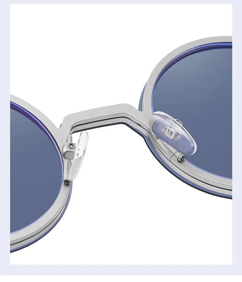 Vintage Runde Magnetische Clip-On Sonnenbrille Einstellbare Helligkeit Rotierende Polarisierte Kurzsichtigkeits-Brille Optische Korrekturbrillen – Detail 5