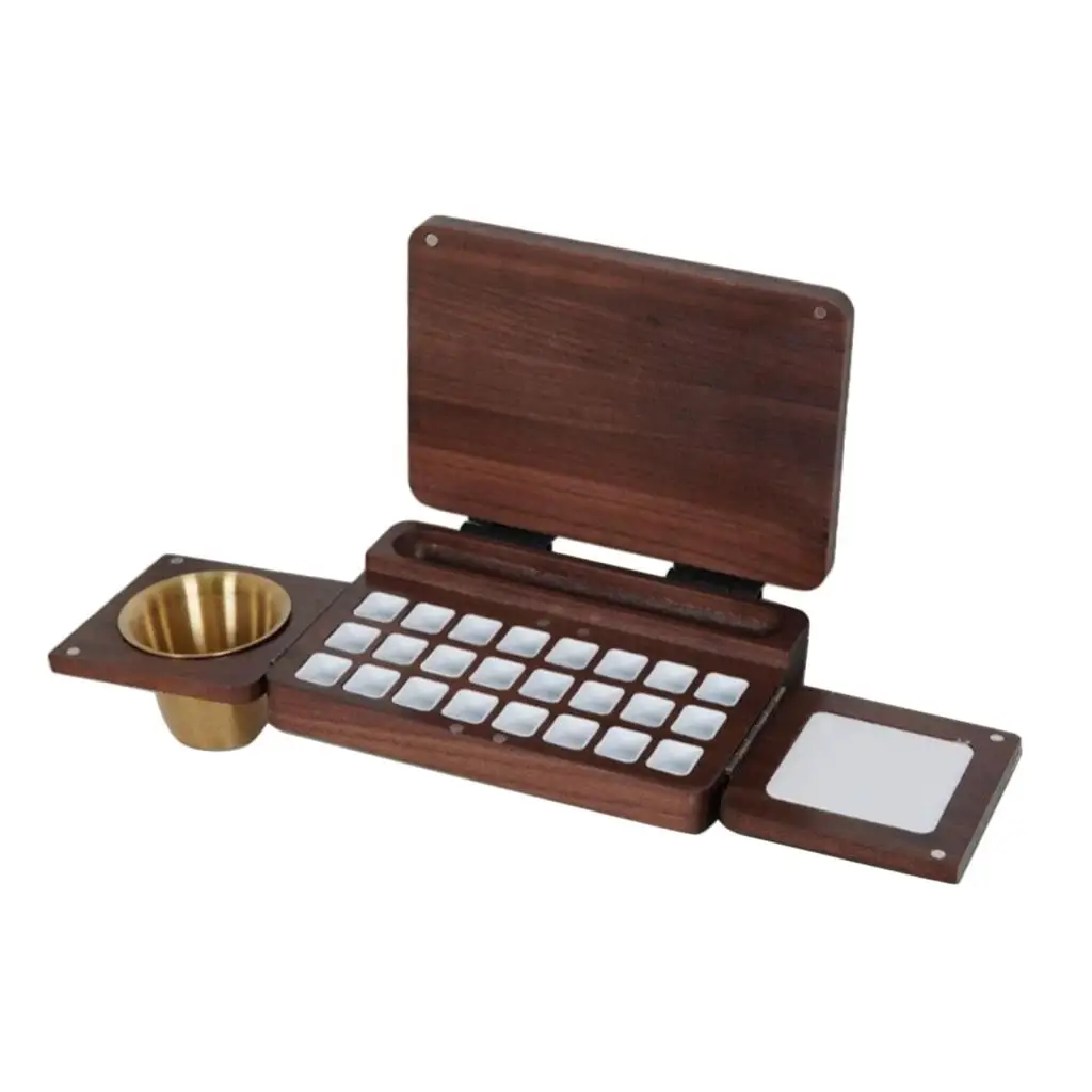 Watercolor Paint Box Supplies Painting Gouache Mixing Tray Crafting Handmade Portable Painters Travel Empty Palette Case Folding