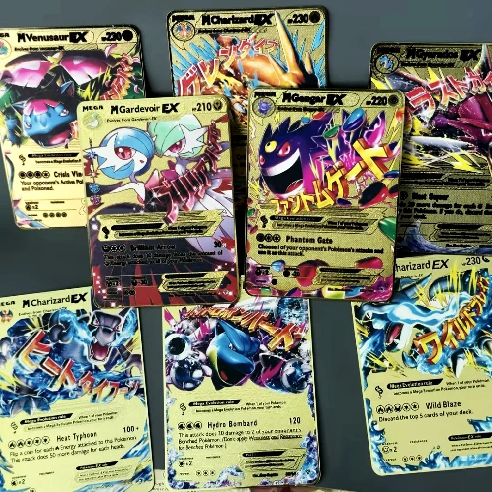 DIY PTCG 메탈 컬렉션 카드 메가 차리자드 비너사우르 가드보아 블라스티즈 EX 자체 제작 카드 클래식 게임 애니메이션 카드 선물 장난감