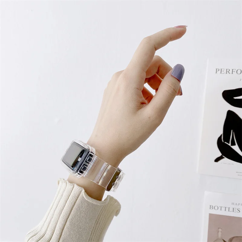 Transparent Silicone Strap and Protective Case Replacement Bracelet