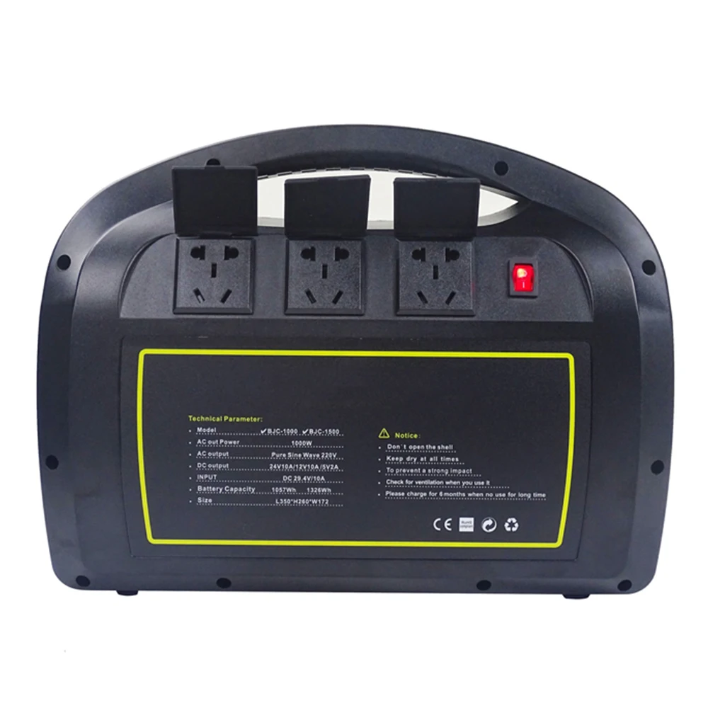 Batteria Al Litio Alimentatore Di Emergenza Domestica Generatore Solare Portatile Da 1000 Watt Dc Ac Ubs