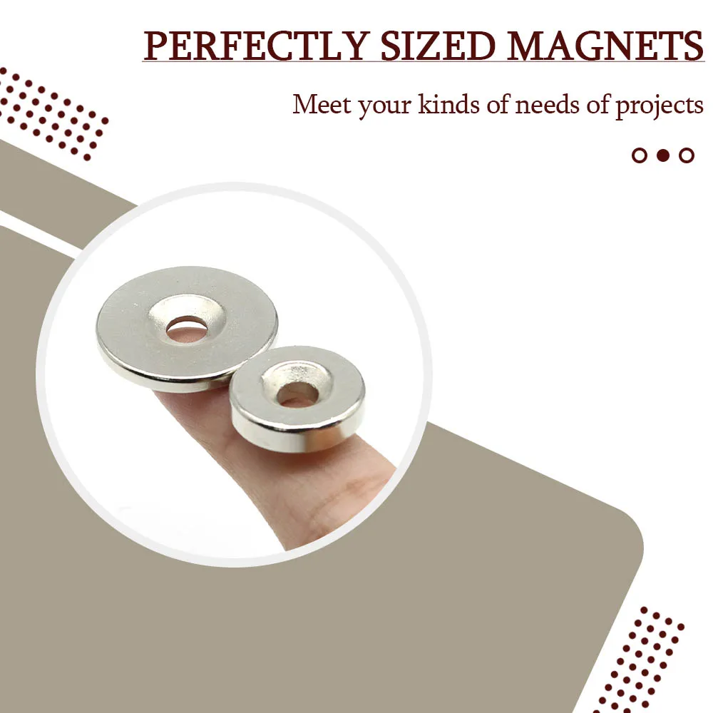 Superstarker runder Neodym-Magnet, leistungsstark, mit Löchern, Magnete N35, permanenter magnetischer NdFeB-Kühlschrankmagnet, 20 x 3–5, 25 x 3–5 mm – Detail 4