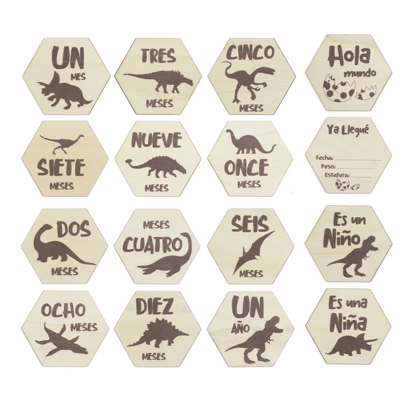 

Newborn Milestone Keepsake Spanish Photo Props Cards Baby’s Announcement Card