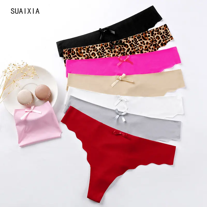 

Hot Silk Sexy Women Thongs G String Seamless Panties Low-Rise Ladies T-back Comfortable Lingerie for Female Underwear