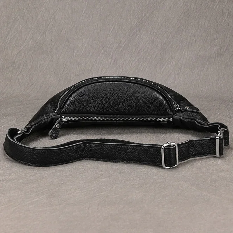 Mens Leather Waist Bag Fanny Pack Anti Theft Chest Bag