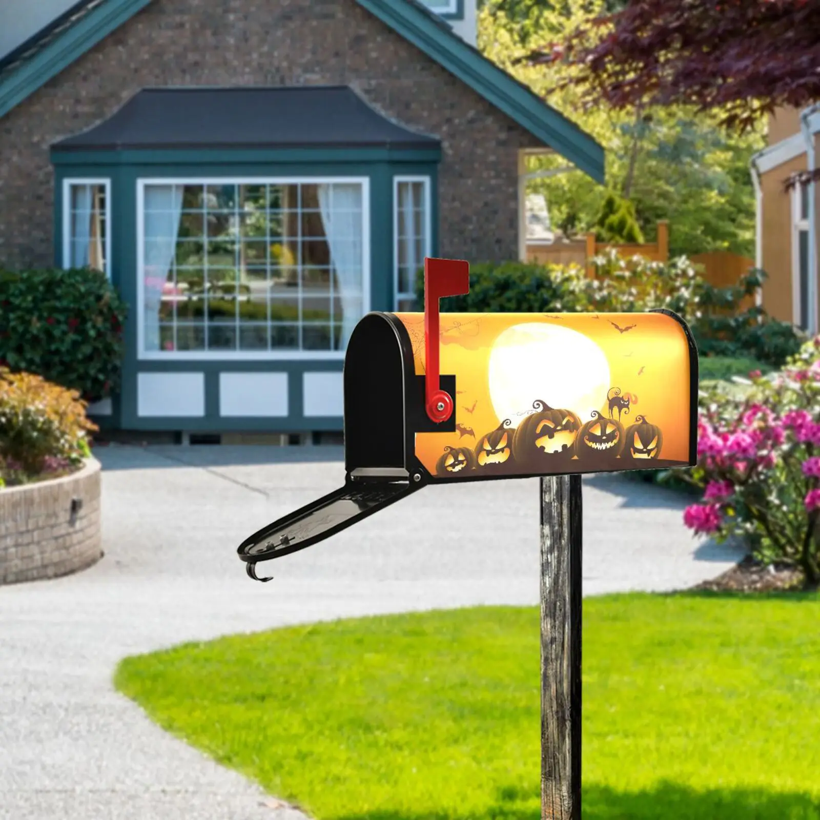 Halloween print PVC Magnetic Mailbox Cover Waterproof Sunscreen Letter Post Box Cover Mailbox Wrap New Year Garden Decor New
