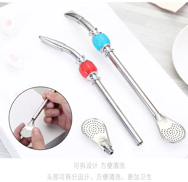 Stainless Steel straws Yerba Mate Bombilla Tea Gourd reusable Straws Filtered Spoon Straw Drink bombilla Drinking