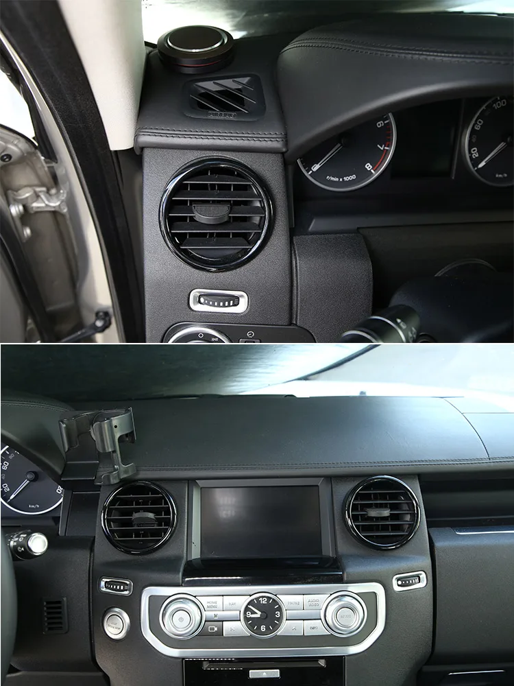Für Land Rover Discovery 4 LR4 2010-2016 Schwarze Mittelkonsole Klimaanlage Luftauslass-Rahmenabdeckung Innenraum-Zubehör – Detail 2