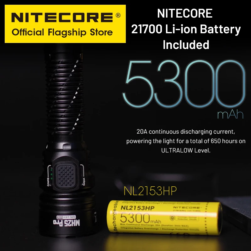 Nitecore MH25 V2 (Upgrade from MH25GT)Rechargeable Flashlight 3Amp Wall  Adapter