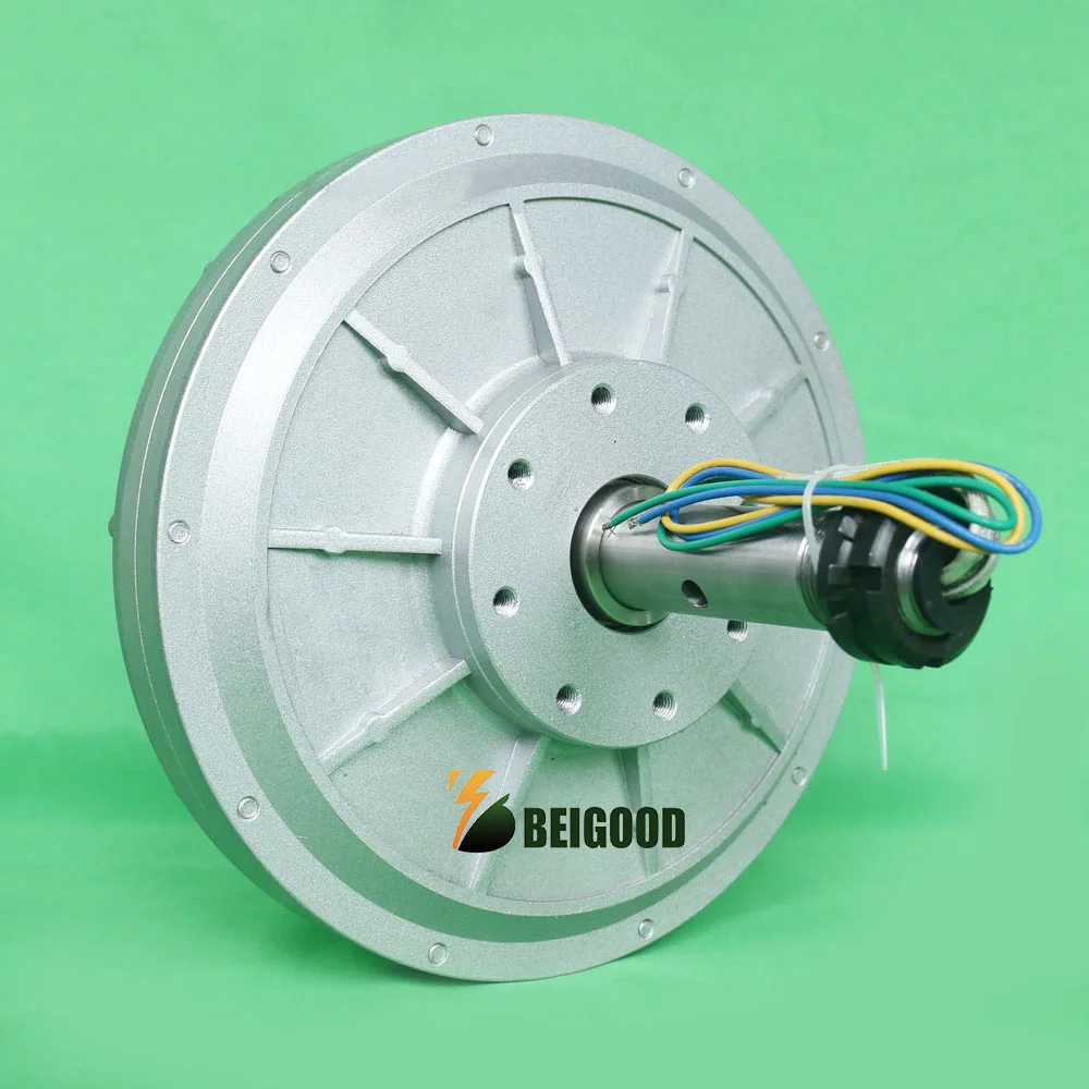 BeiGood 5000W 12V 24V 48V 96V 220V Permanent Magnet Alternator Three Phase AC Coreless Low RPM 5KW Generator For Wind Turbine