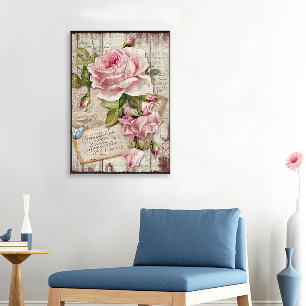 Flower Rose Printed Canvas 11CT Cross Stitch Full Kit DIY Embroidery DMC Threads Sewing Knitting Handmade Hobby Promotions