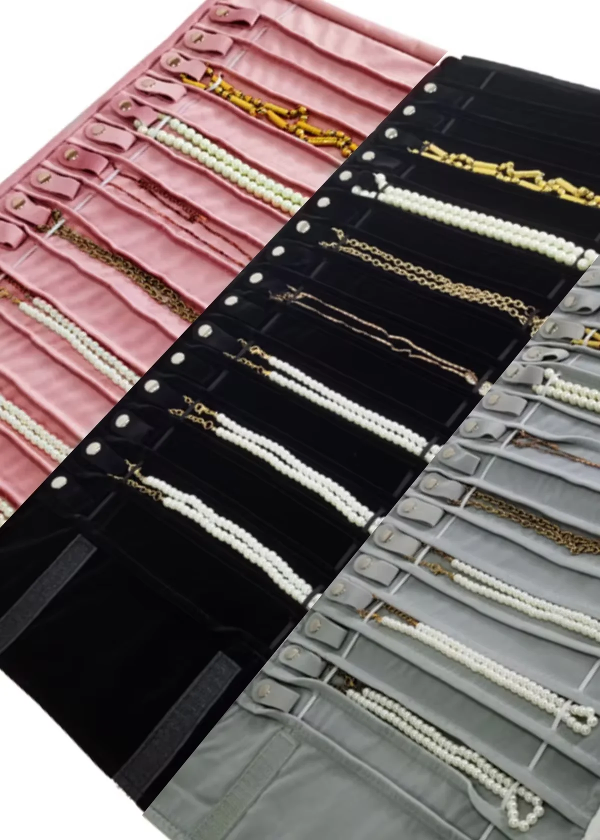 Elegant PU Leather Jewelry Storage Roll - Multiple Color Options