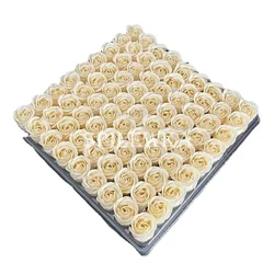 Luxurious Three-Layer Rose Bouquet Gift Box - Set of 25 Elegant Faux Flowers (Champagne)