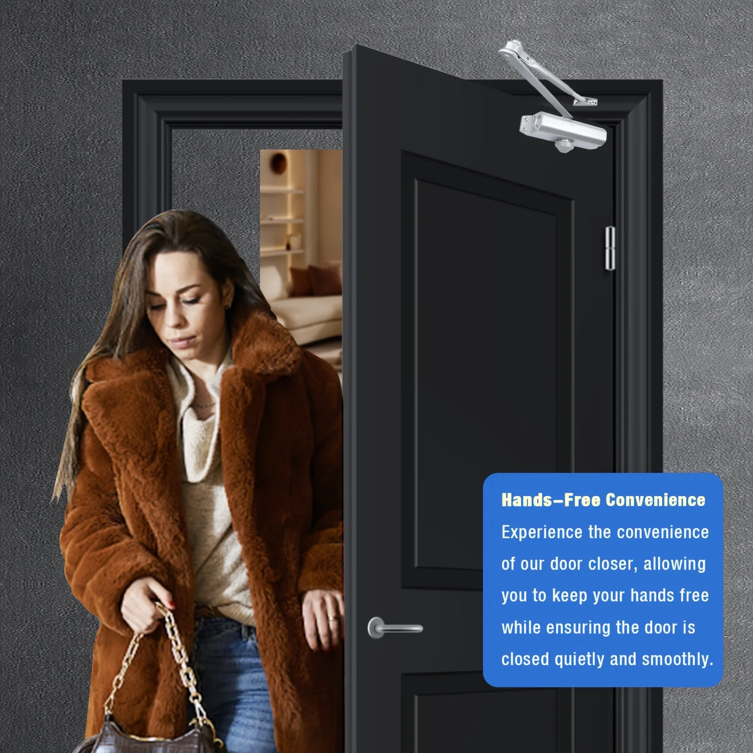 Adjustable Door Stopper Metal Spring er Door Closer Versatile Mute Closing Tool For Residential Commercial Use