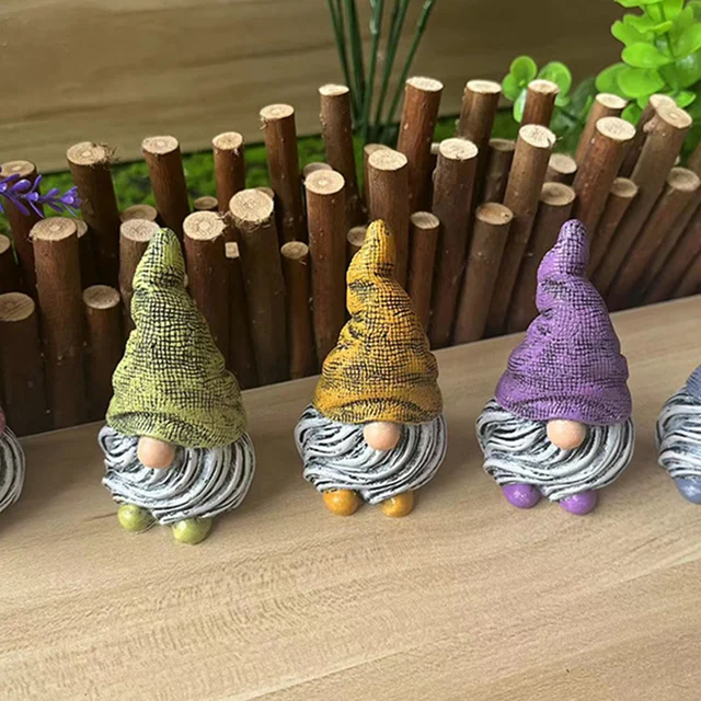 Gnome Törpe Kerti Szobrok Tájfajok Gyanta Miniatűr Figurák Dekorációs Kézműves Kültéri Gyep Udvarához - Image 2