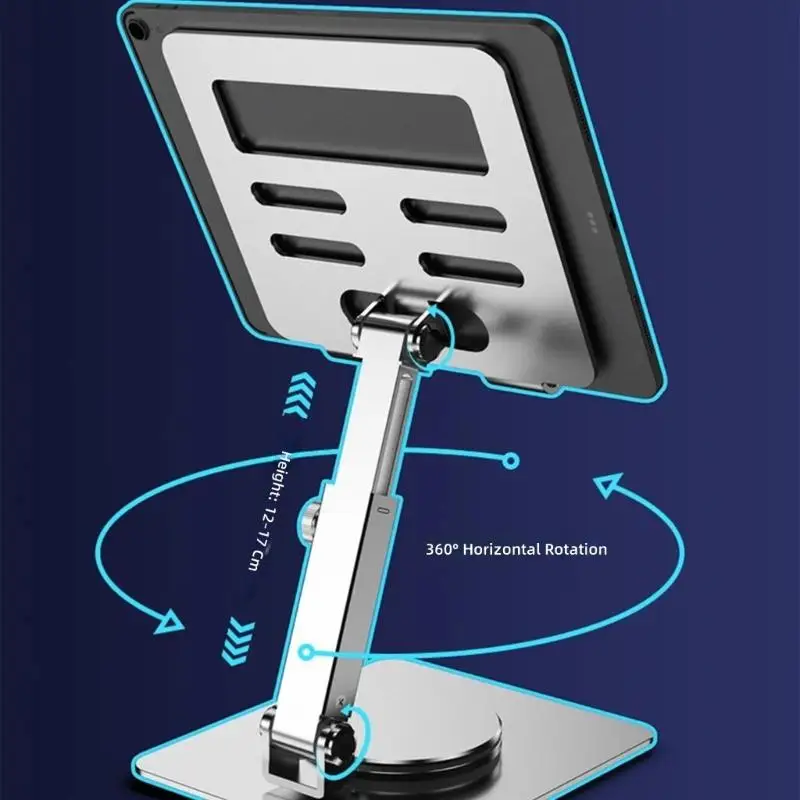 R53C Ergonomischer drehbarer Desktop-Ständer, rutschfeste Basis für 4 bis 13 Zoll große Telefone und Tablets – Detail 10