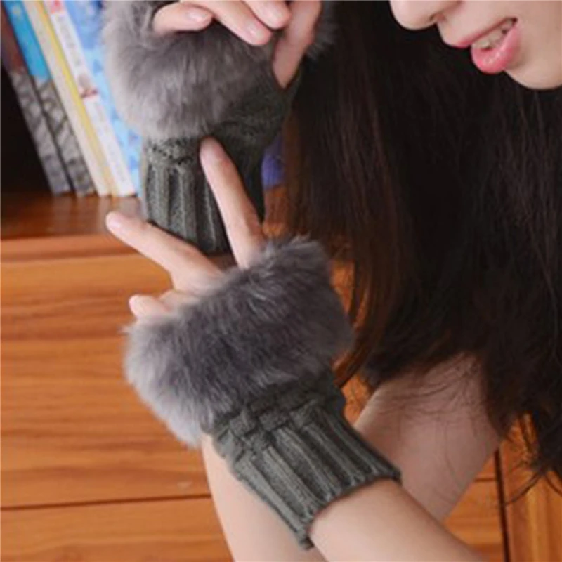 Guanti Senza Dita in Peluche Guanti Senza Dita Caldi Lavorati a