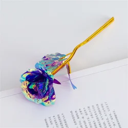 Elegant 24k Gold Foil Rose - Timeless Gift for Weddings, Home Decor, and Special Occasions (Purple)