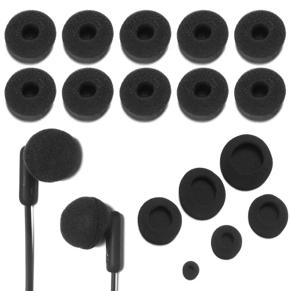 10pcs Compatible Ear Pads Comfortable Replacement Headset Cushion Black