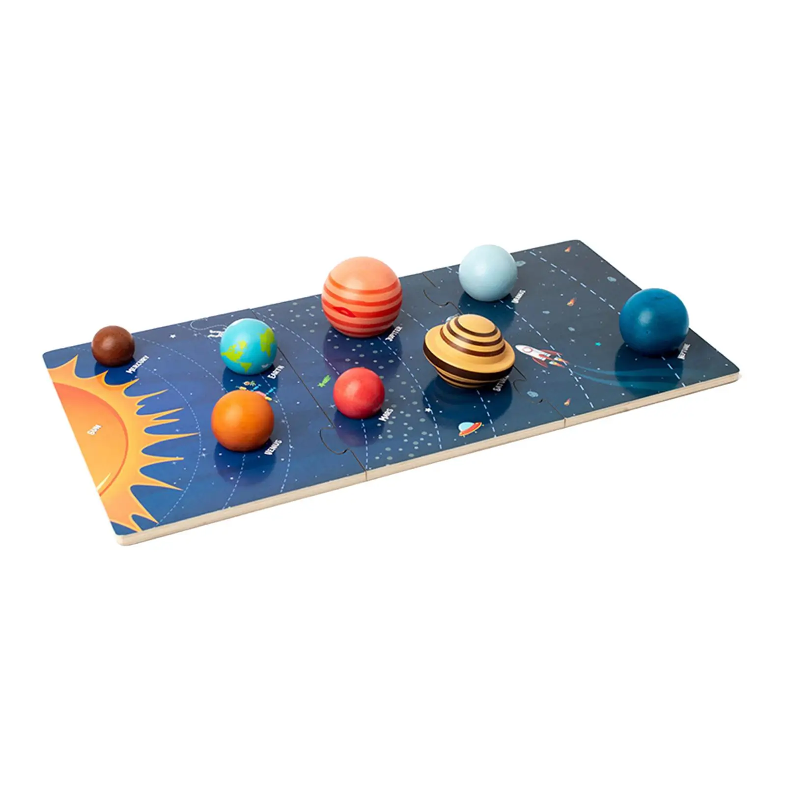 

Wooden Space Jigsaw Planets Training for Educational Learning Gifts Baby