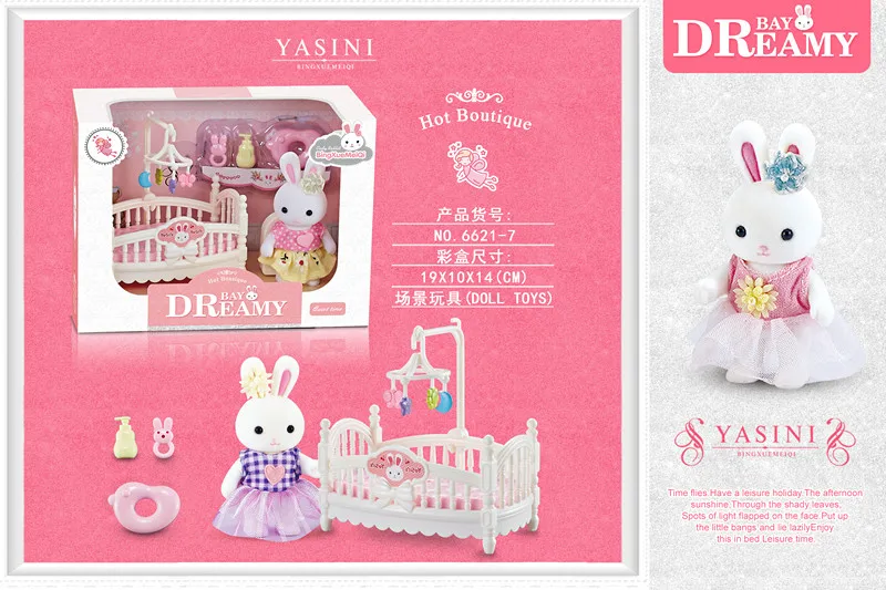 Rabbit Toy Little Rabbit Dress Girl Cute Simulation Scene Toy Playing House Children's Birthday Gift Indoor Parent-child Interaction
