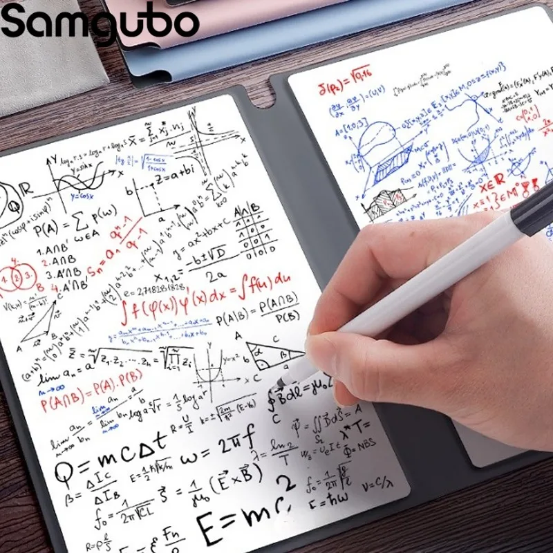 

A5 Reusable Portable Whiteboard Leather Notebook with Pen Erasing Cloth Handwriting Board for Office Planning and Memos