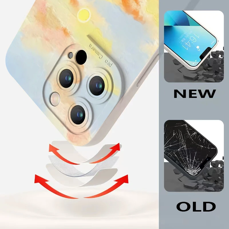 Abstract Watercolor Landscape Silicone Soft Phone Case