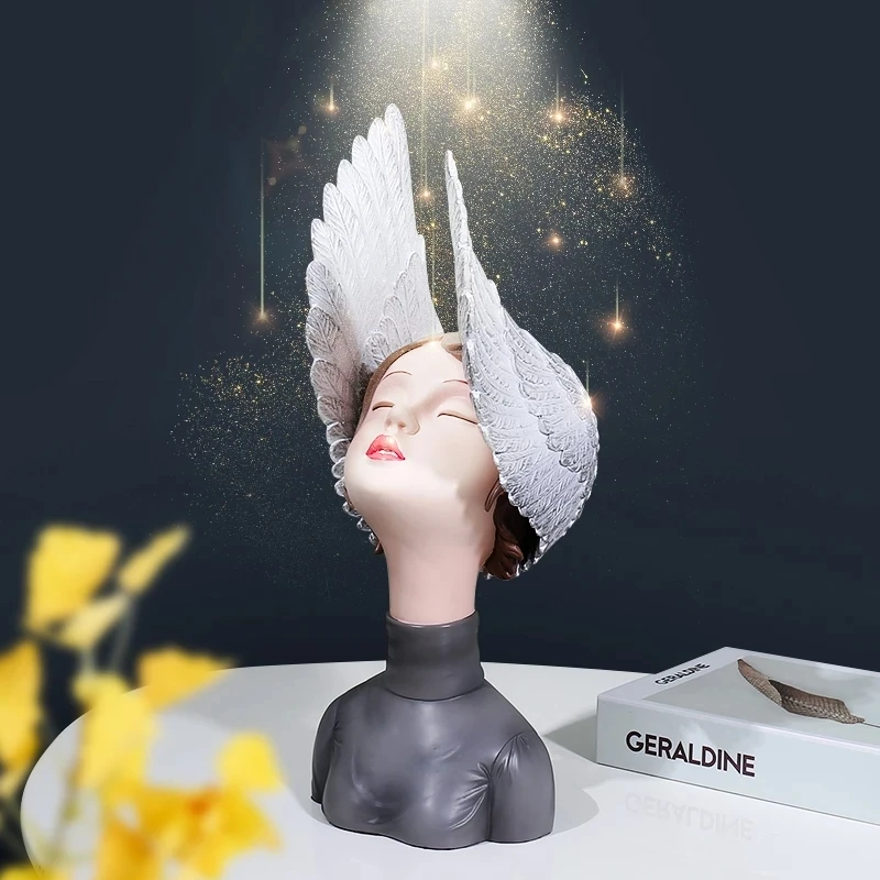 

Dream Girl,Statue,Creative Sculpture,Desk Decoration,Decorative Figurine Miniature,Modern Style,Home Decoration,Size 39*19*15cm
