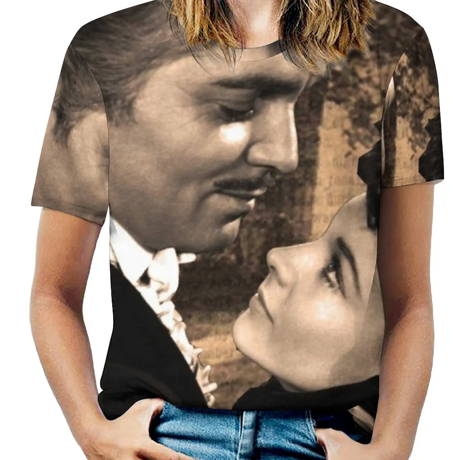 

Gone With The Wind Women T-Shirt Crewneck Casual Short Sleeve Tops Summer Tees Gone With The Wind Vivien Leigh Clark Gable