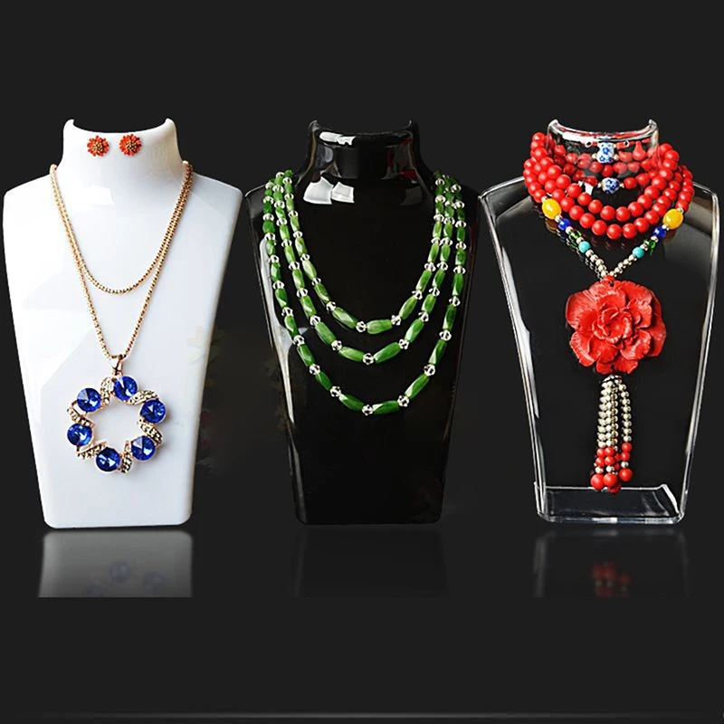 4 Colors Acrylic Mannequin Necklace Jewelry Display Holder Earring Display Shelf