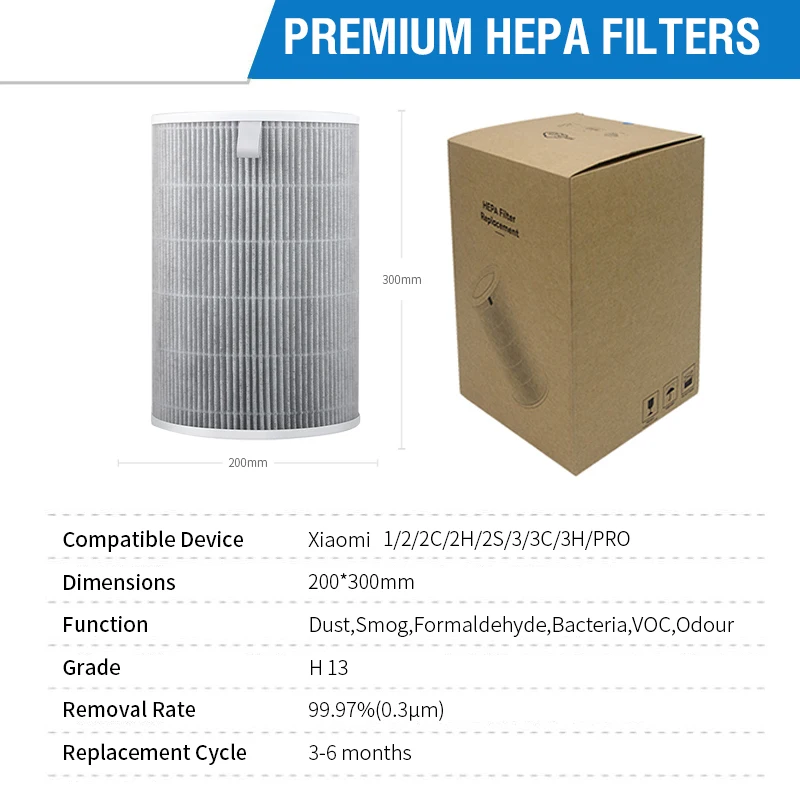 Universal Carbon HEPA Replacement Air Filter