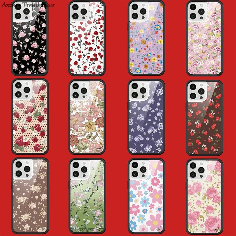 Wildflower 3D Metal Logo Floral Phone Case - Rose Inflorescence Cover
