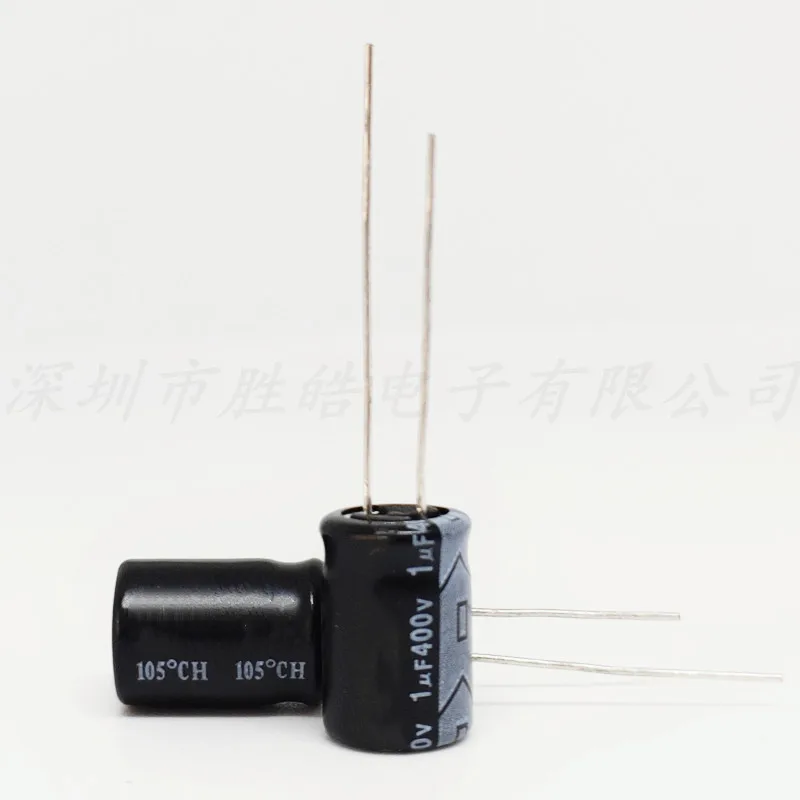 (50PCS)   400V1UF  Volume：6x12mm  Aluminum Electrolytic Capacitors  High Quality 50pcs lot 63v33uf volume 6x12mm aluminum electrolytic capacitors 33uf63v size：6 3x11（mm）