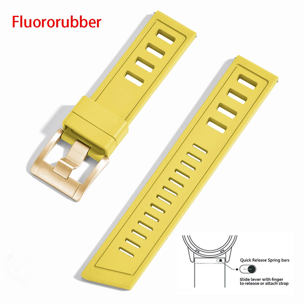 Enhanced Fluororubber Quick Release Waterproof Watch Strap