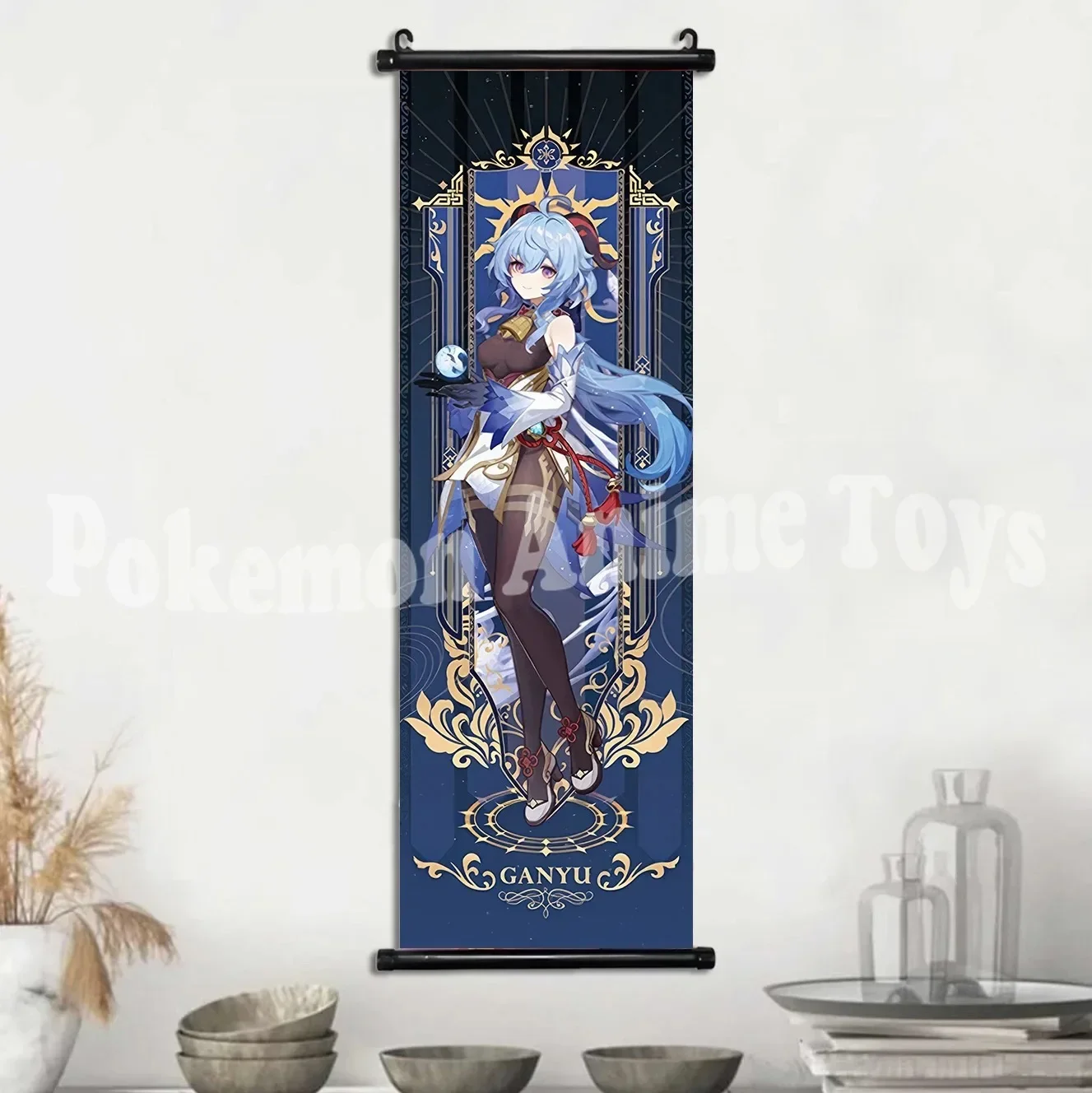 Vibrant Genshin Impact Anime Wall Art Canvas Scroll - Home Decor & Gift