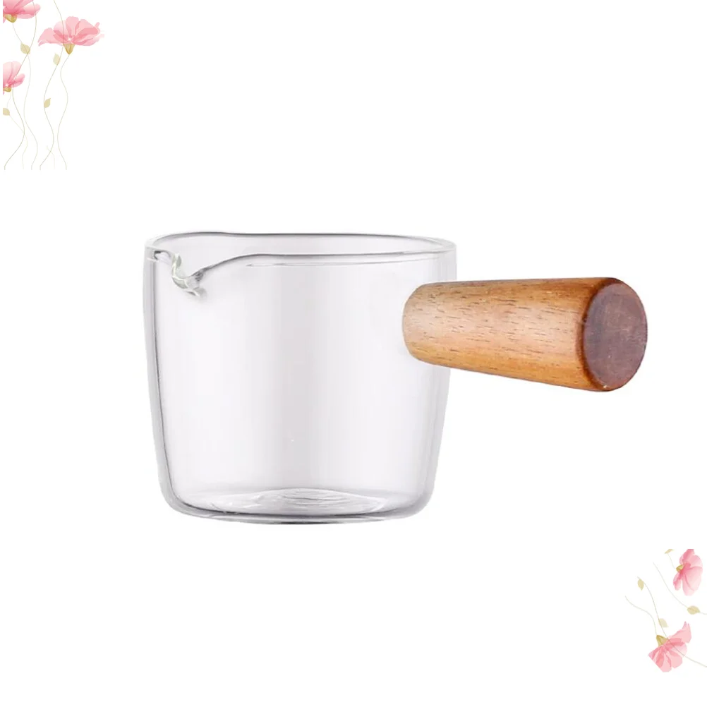 

Glass Creamer Sauce Pitcher Jug Pourer Pitcher Jug Coffee Jar Server Dipping Bowls with Handle Gift for Home Tea Coffee Lovers