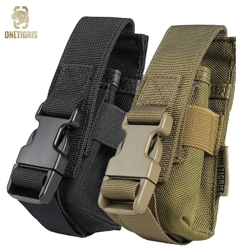 ONETIGRIS Tactical MOLLE Flashlight Bag Tool Pouch Carrier Multi-Function Magazine Pouch Military Single Pistol Bag Camping Gear