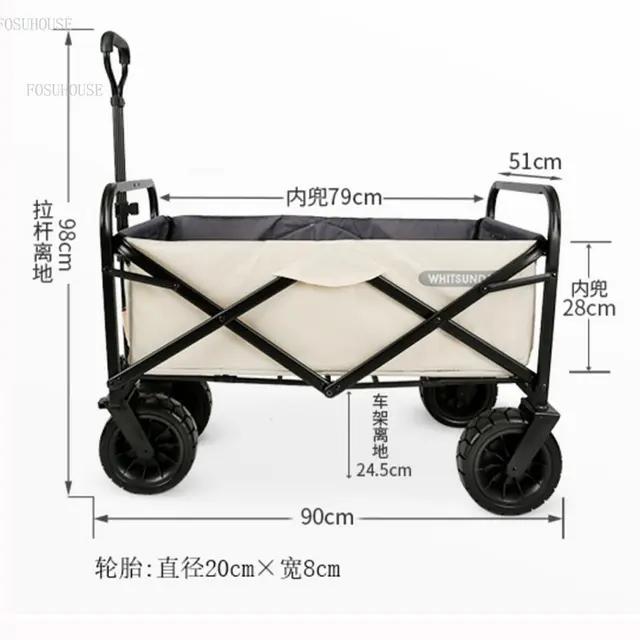 Kültéri Kerti Kocsik Piknik Horgászat Kemping Kocsi Összecsukható Kerekekkel Bevásárló - Image 5