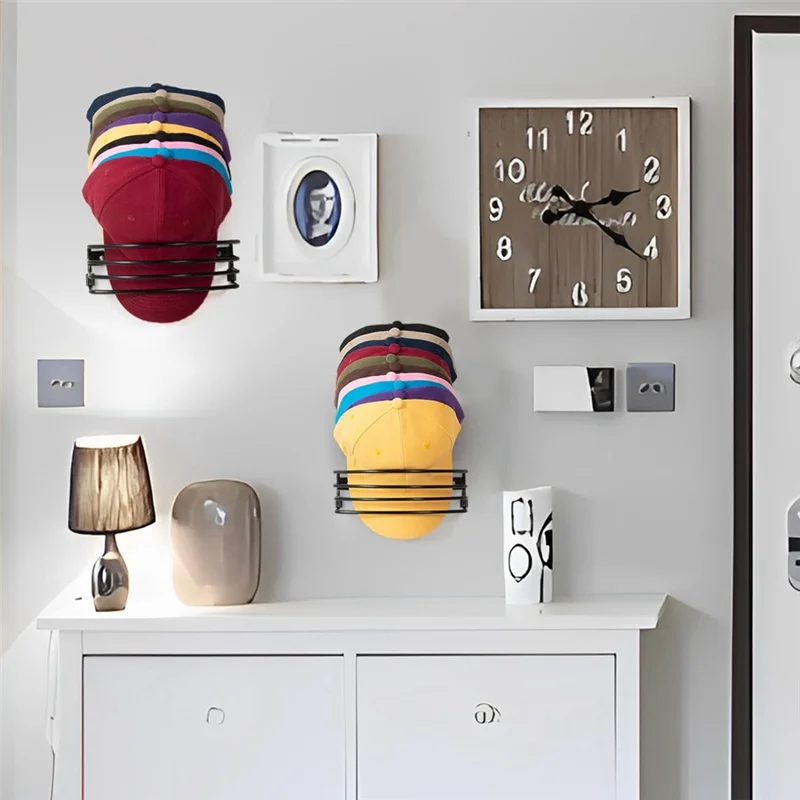 2Pcs Wall Hat Rack Baseball Hat Rack For Wall, Door And Closet, Metal Hat Organizers For Baseball Caps, Ball Cap Holder 2