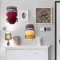 2Pcs Wall Hat Rack Baseball Hat Rack For Wall, Door And Closet, Metal Hat Organizers For Baseball Caps, Ball Cap Holder 2