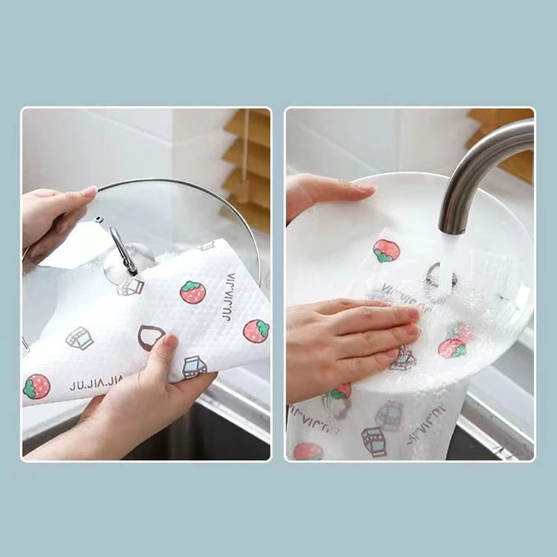 

Одноразовая кухонная бумага для ленивых тканей, рулон большого размера, утолщенная Нетканая ткань, бытовая сухая и влажная двухцелевая Мойка Посуды